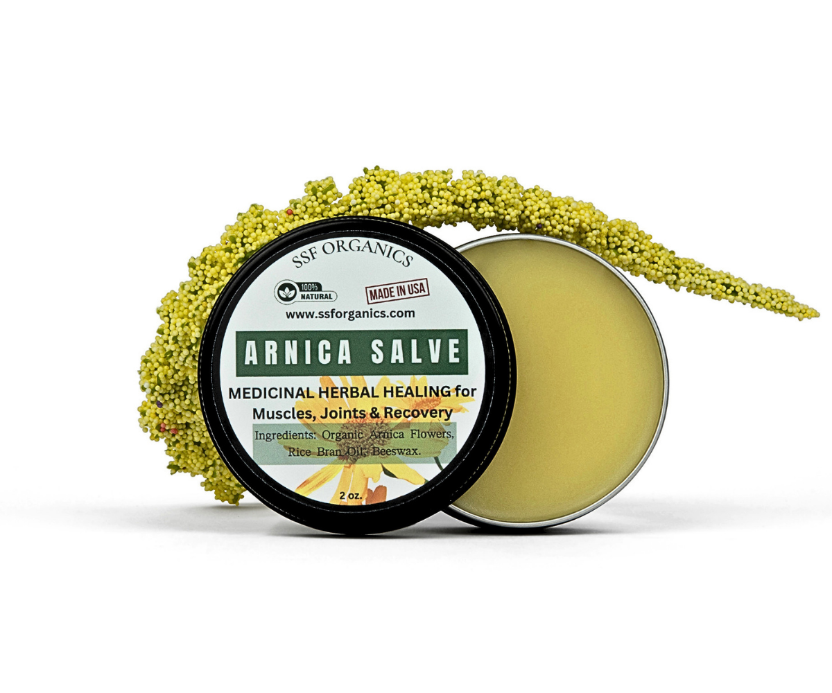 Arnica Salve | Targeted herbal salve for massage, sore muscles and bruised looking skin