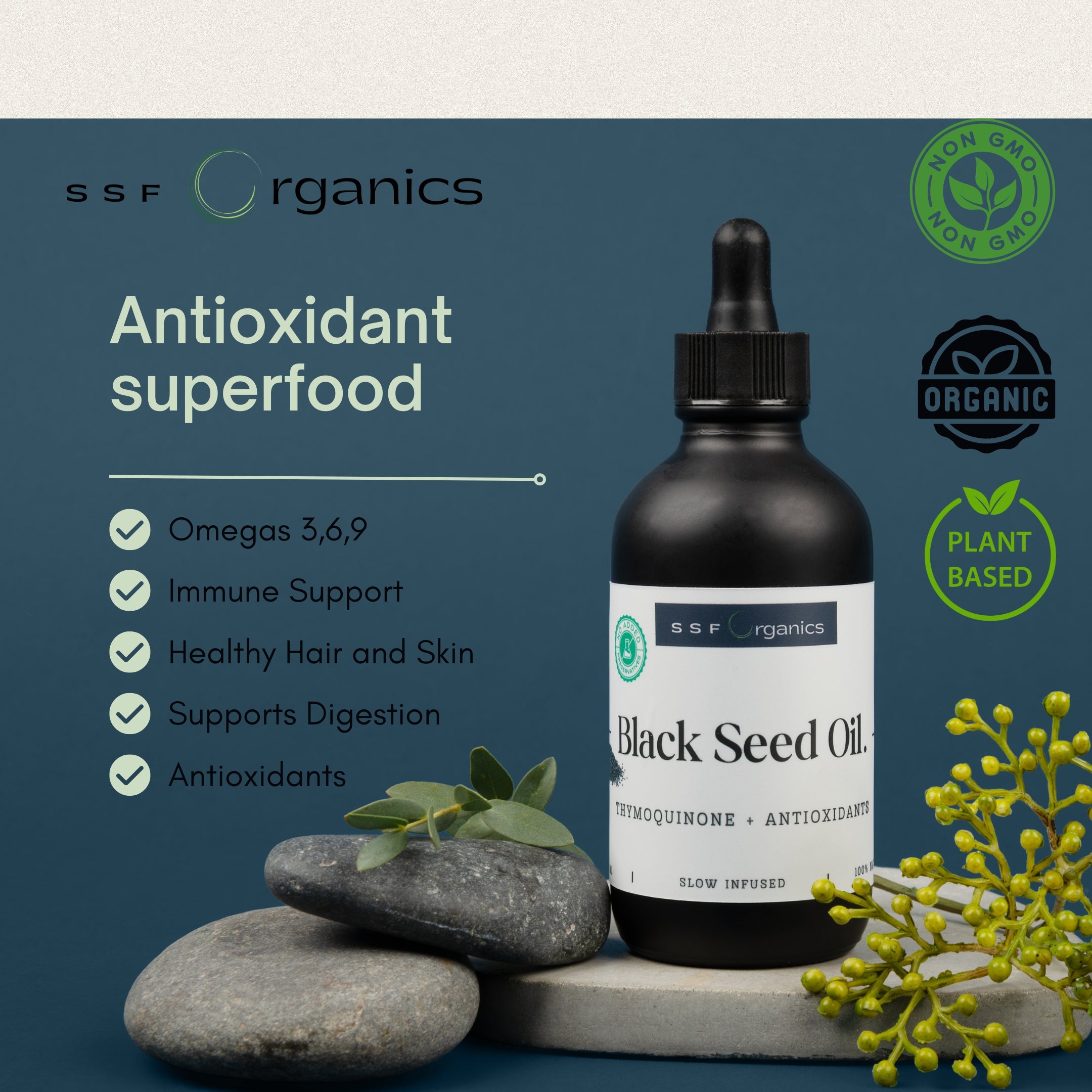 Organic Black Seed Oil - Black Cumin Seed Oil Cold Pressed, Nigella Sativa, Pure Unrefined Blackseed Liquid, Premium Supplement for Health with Thymoquinone, Omega 3 6 9- 4 oz.