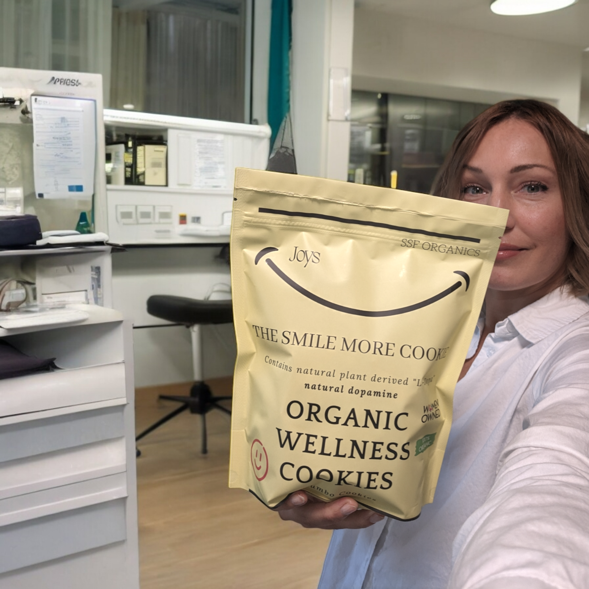 SSF Organics- JOYS- The Smile More Cookie - Organic Wellness Cookies | Bone Broth Collagen | Natural Dopamine | Sprouted Spelt Flour | 4 Pk.