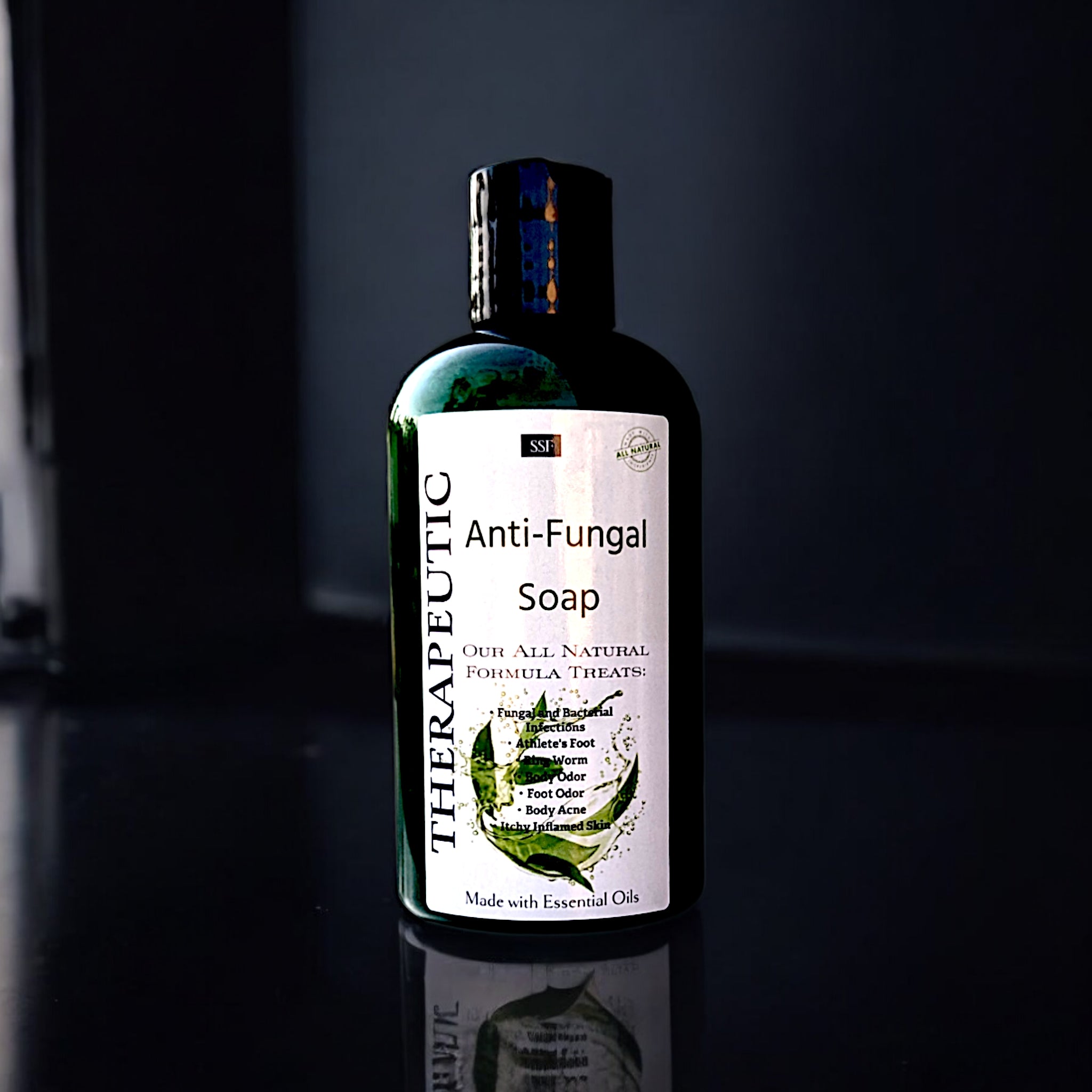 SSF Organics- Antifungal Soap with Tea Tree, Mint, and Clove. All Natural Formula -Eliminate Athletes Foot, Body Odor, Acne. Antibacterial Post Gym/Workout Soap.