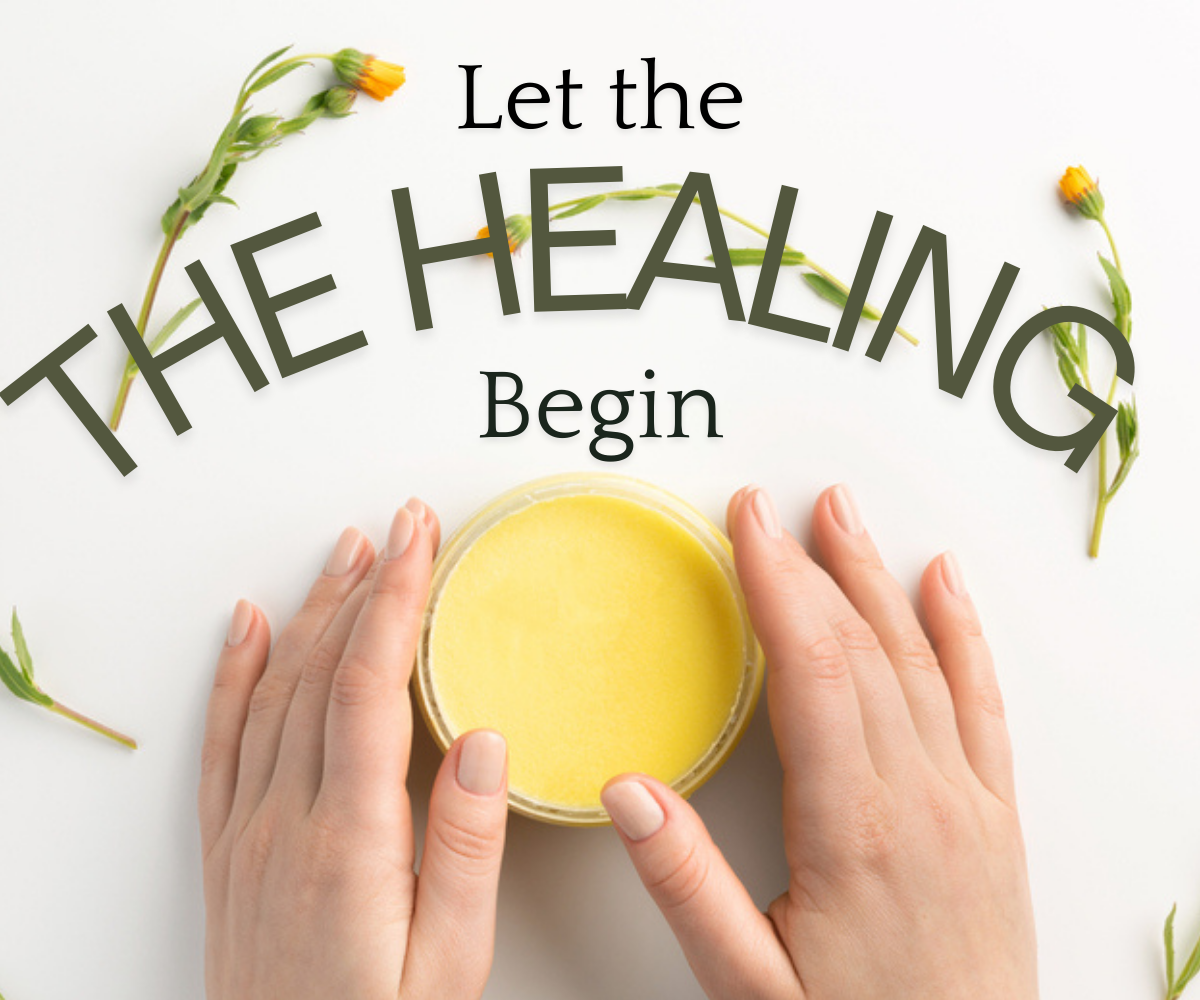organic skin balm made with natural herbs and calendula with zinc and aloe to soothe dry skin and cracked feet