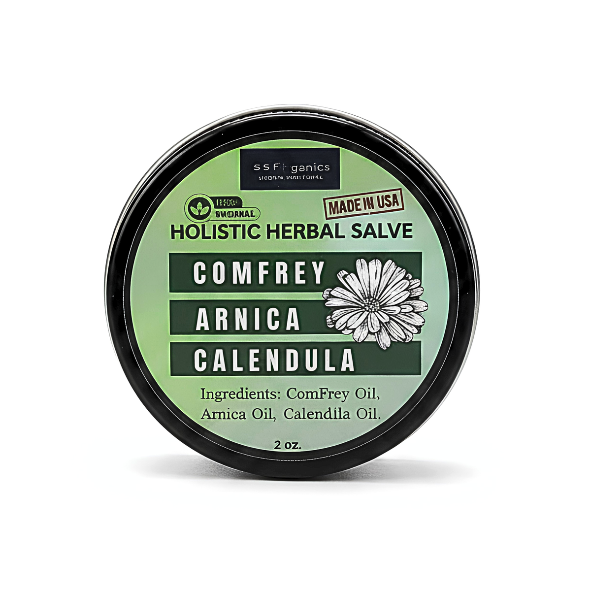 (PREORDER shipping Sept. 28th)- Comfrey, Arnica and Calendula Blended Salve- 3 Potent Herbs- Endless Healing Goodness.