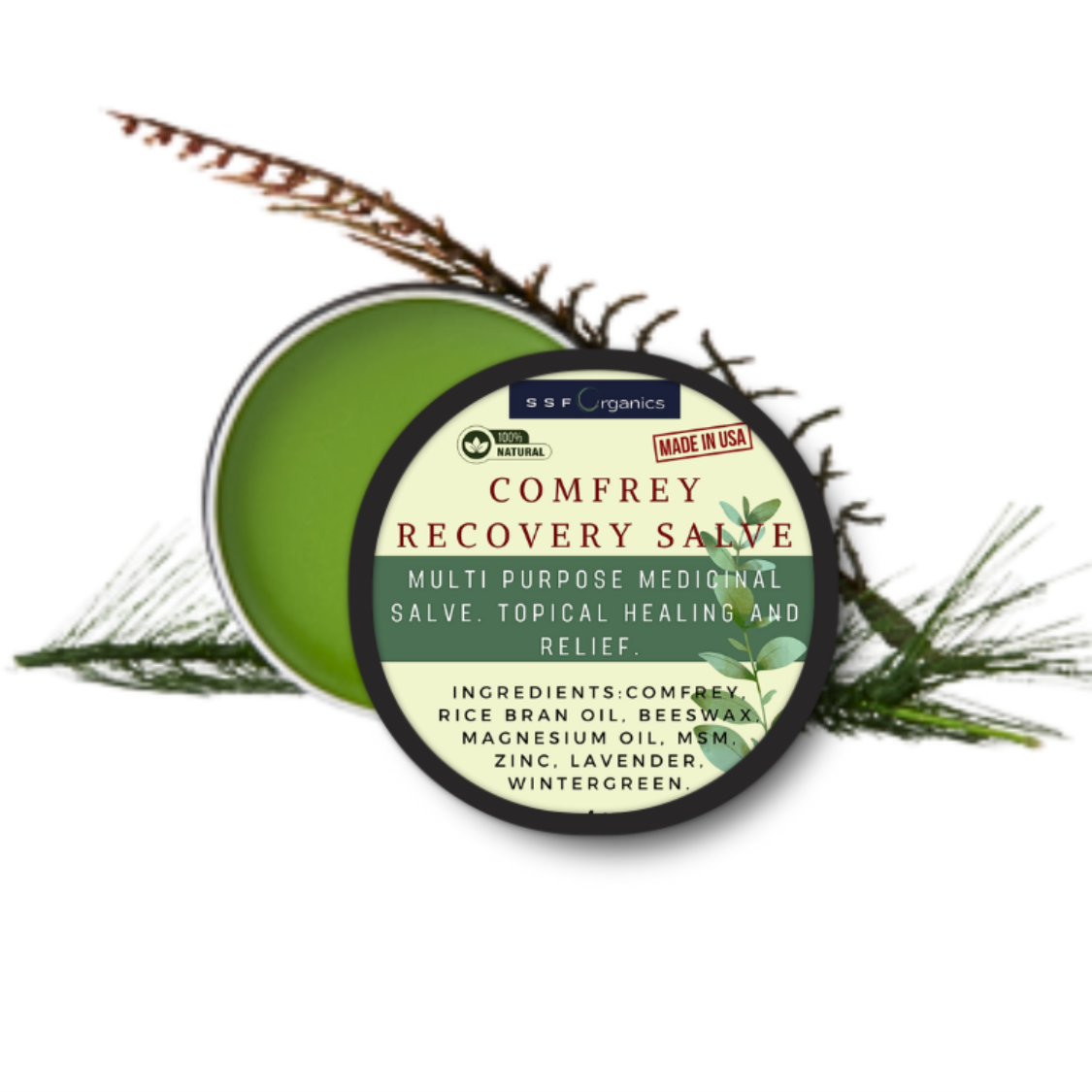 Comfrey Recovery Salve- All Purpose- Repairs Skin and Soothes Muscles/Joint Pain