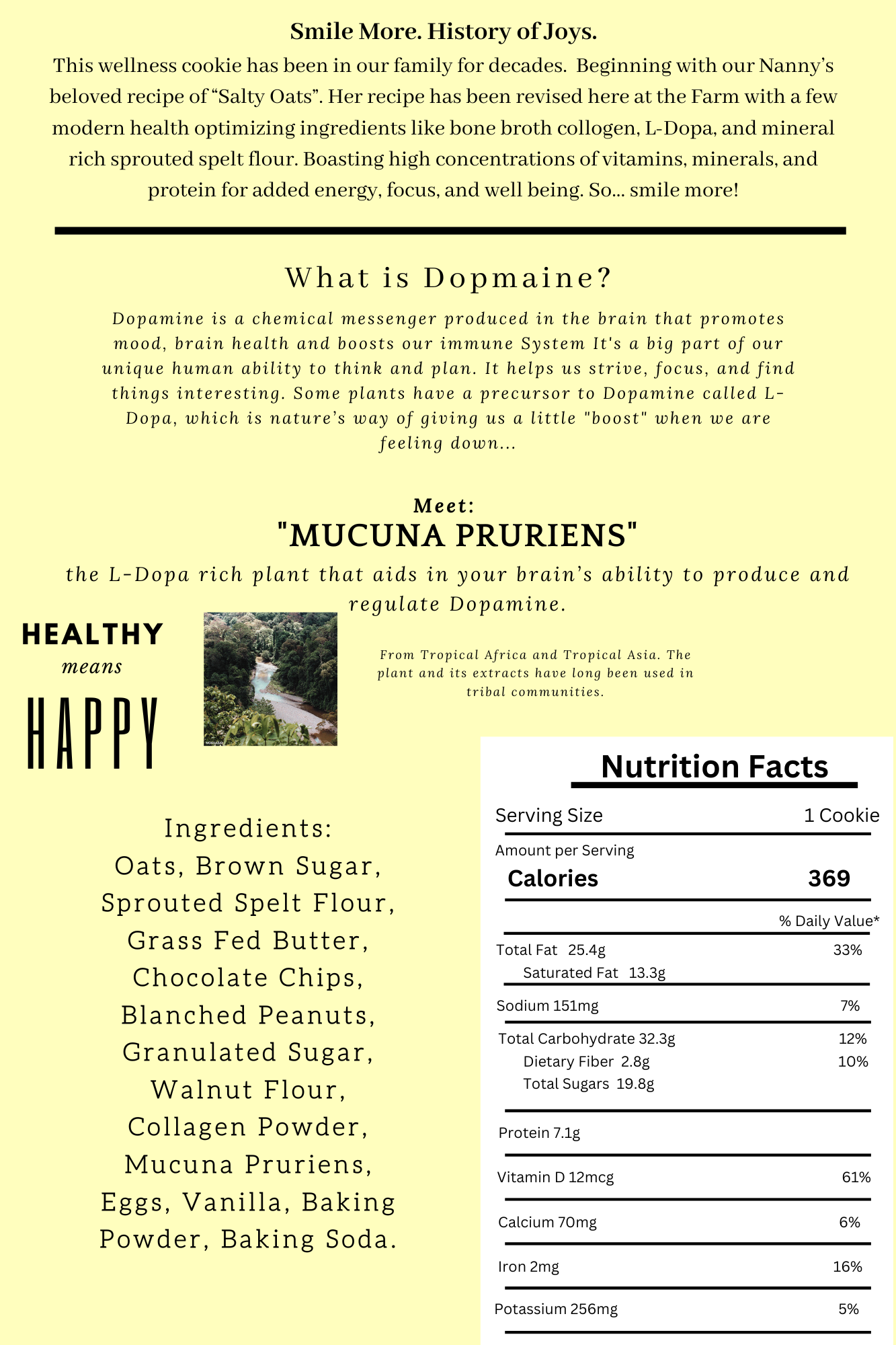 SSF Organics- JOYS- The Smile More Cookie - Organic Wellness Cookies | Bone Broth Collagen | Natural Dopamine | Sprouted Spelt Flour | 4 Pk.