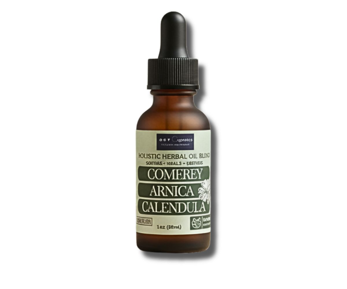 comfrey arnica and calendula oil for crepey skin, bruises, and veins.