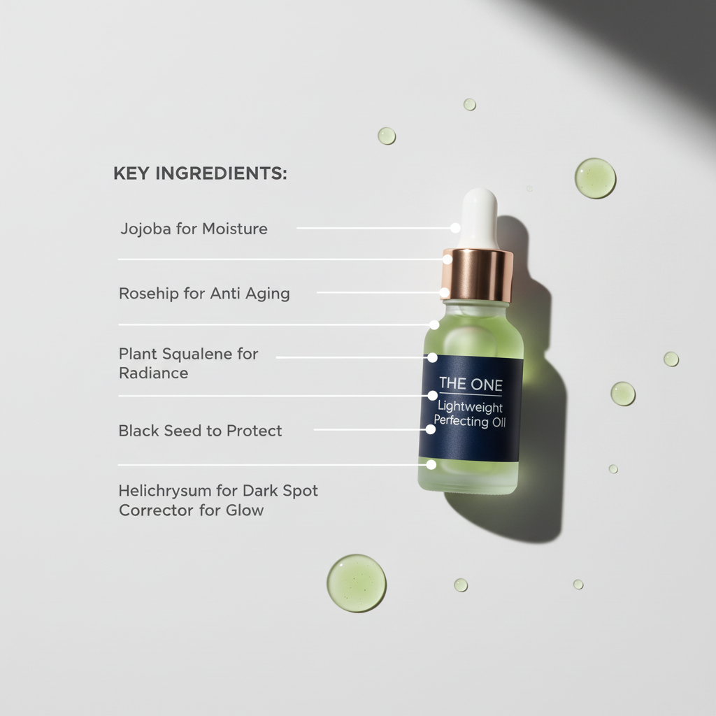 THE ONE- Lightweight Perfecting Oil- Nourishing and Hydrating Oil Blend to Restore Natural Glow. Jojoba, Rosehip, Plant Based Squalene, Blue Tansy