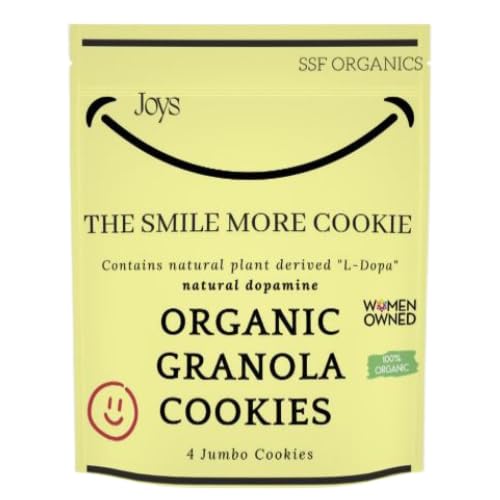 SSF Organics- JOYS- The Smile More Cookie - Organic Wellness Cookies | Bone Broth Collagen | Natural Dopamine | Sprouted Spelt Flour | 4 Pk.