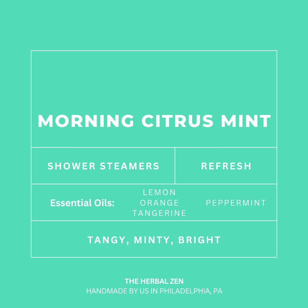 Herbal Zen | MORNING CITRUS MINT 2PK. | Aromatherapy Shower Steamers | Handmade | Soothe. Heal. Restore.