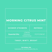 Herbal Zen | MORNING CITRUS MINT 2PK. | Aromatherapy Shower Steamers | Handmade | Soothe. Heal. Restore.