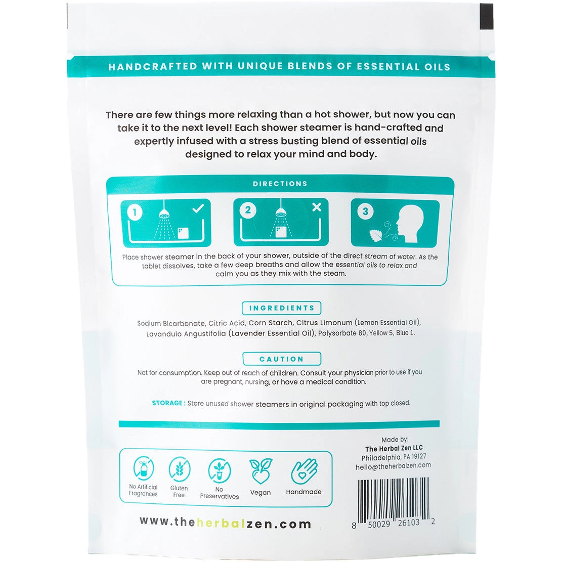 Herbal Zen | STRESS FIGHTER 2PK. | Aromatherapy Shower Steamers | Handmade | Soothe. Heal. Restore.