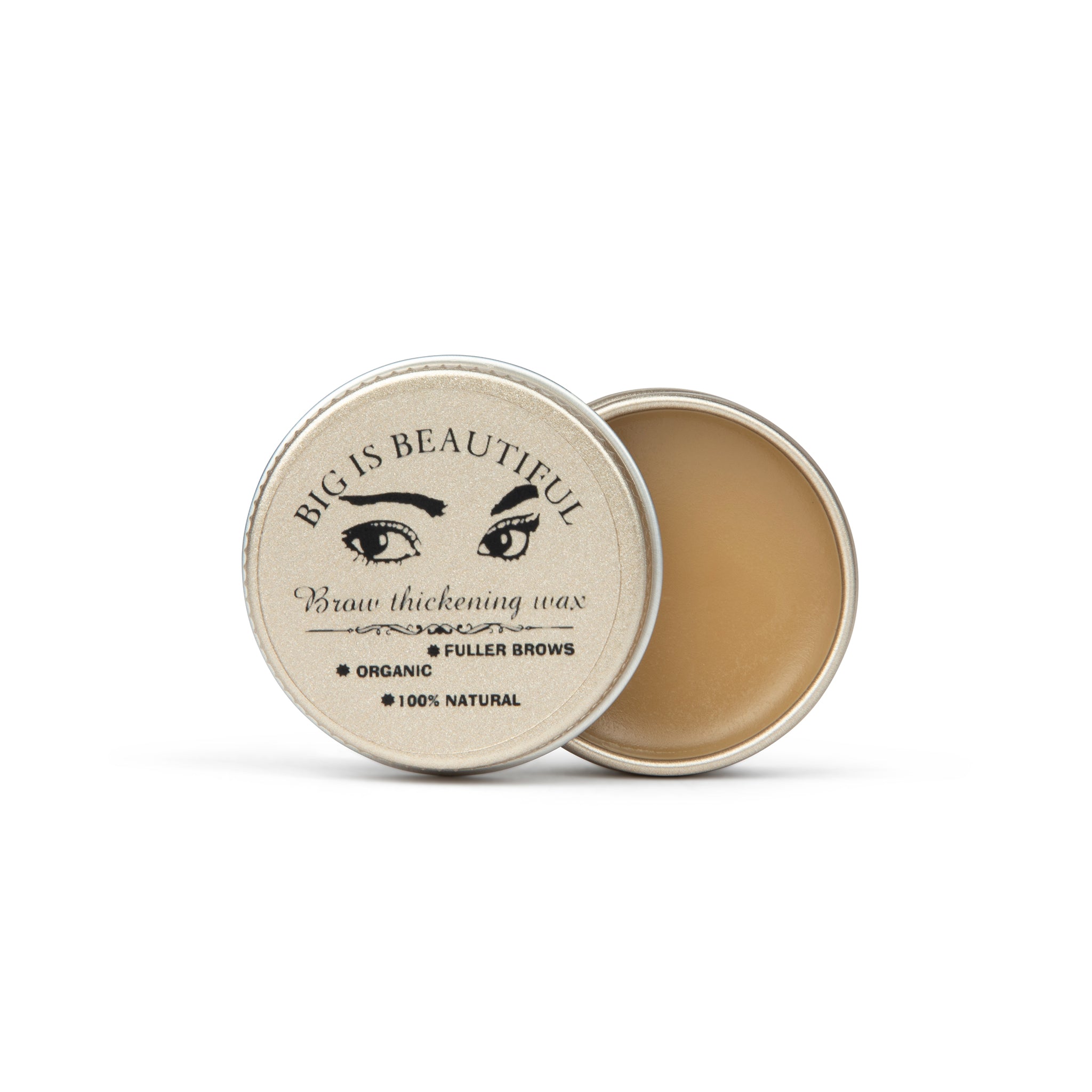 BIG IS BEAUTIFUL! Natural Eyebrow and Eyelash Re-Growth Wax. Organic. Stimulates Hair Growth. Hair Thickening. Made with Orgainc Castor Oil and the Purest Essential Oils.Makes a Great Brow Wax Primer