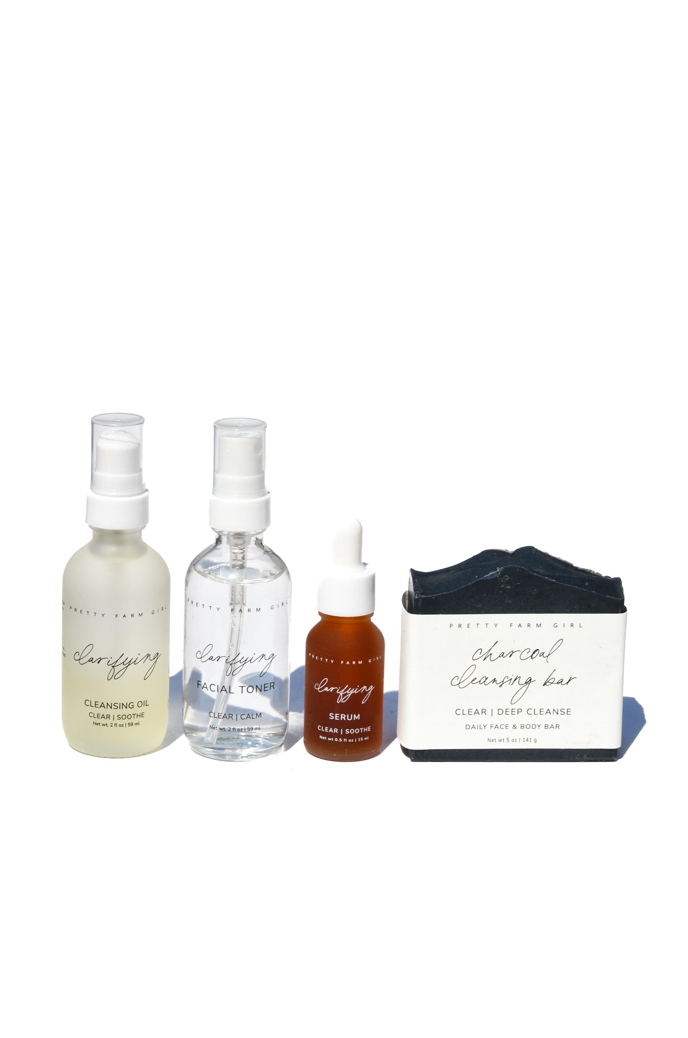 Pretty Farm Girl | Clarifying 4 Pc. Kit for Acne Prone Skin