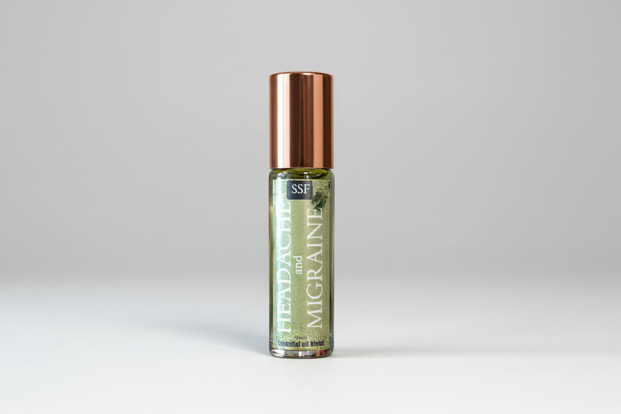 Our Headache Blend is Made of Calming Aromatic Essential Oils and Proven Herbal Remedies Such as Feverfew. Designed to Relax Blood Vessels and Aromatically Relieve Stress. Rub onto Temples and Jawline Throughout the Day;
Convenient Roller Ball for any Situation. Quickly Relief Discomfort From Tension Headaches and Migraines.
