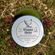 Serendipitous Summer Farms Large 2 oz Happy Hens- All Purpose First Aid Poultry Balm. 100% Natural and Organic Comfrey Salve. for Pecking Wounds/Sores