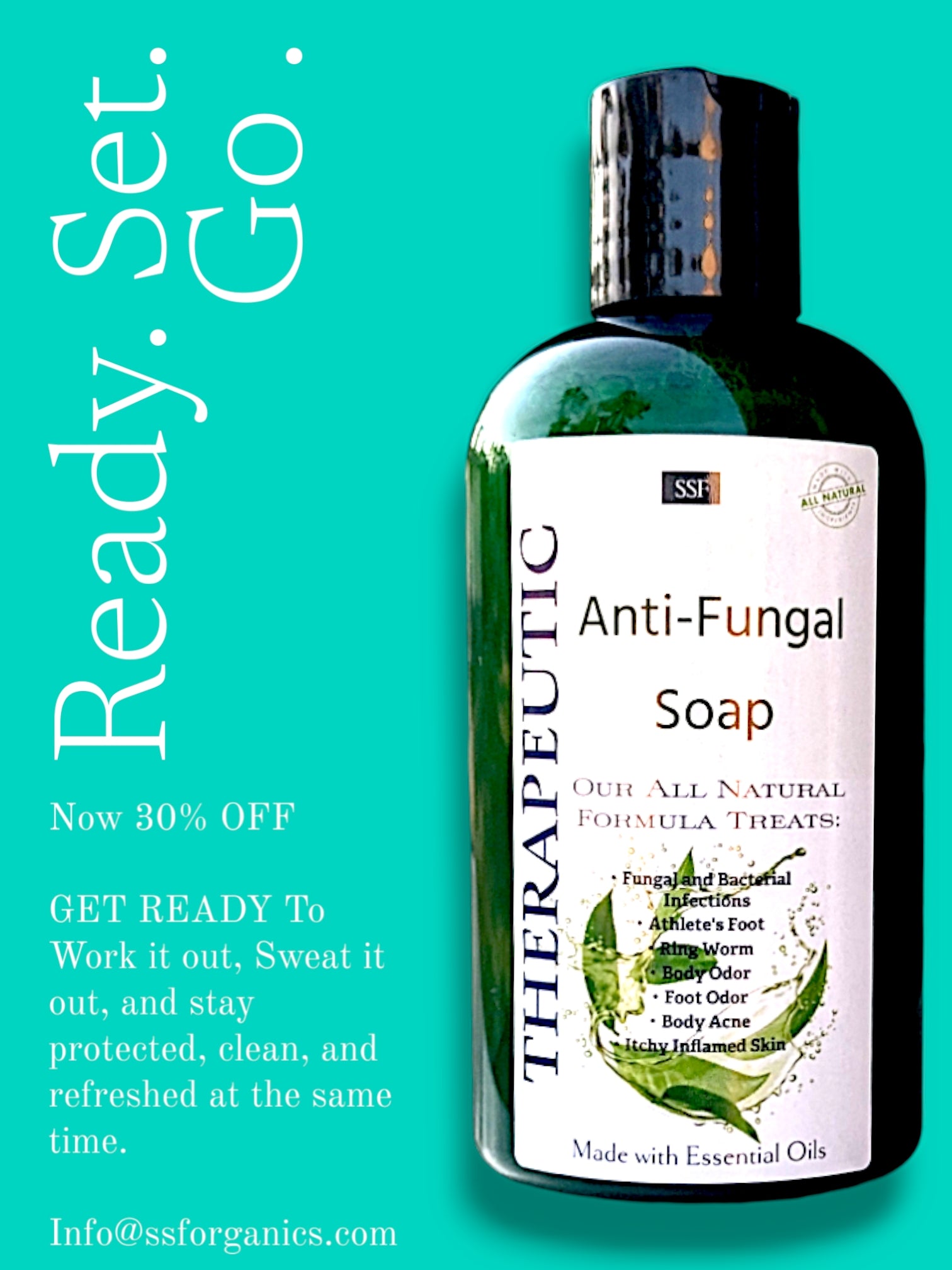 Antifungal Soap with Tea Tree, Mint, and Clove. All Natural Formula -Eliminate Athletes Foot, Body Odor, Acne. Antibacterial Post Gym/Workout Soap.