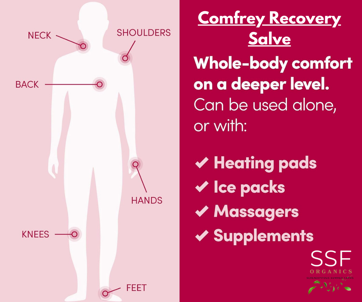 Organic Comfrey Salve - Organic Comfrey  or bone healing and skin muscle and arthritis relief comfrey salve | Penetrex | Joint Pain | Arthritis | Eczema | Psoriasis | Cyst | Infection | antifungal | Sore | Rash | Bite | Sting | Bee Venom |