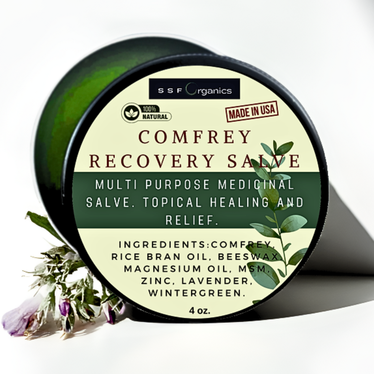 Comfrey Recovery Salve- All Purpose- Repairs Skin and Soothes Muscles and relieves Joints