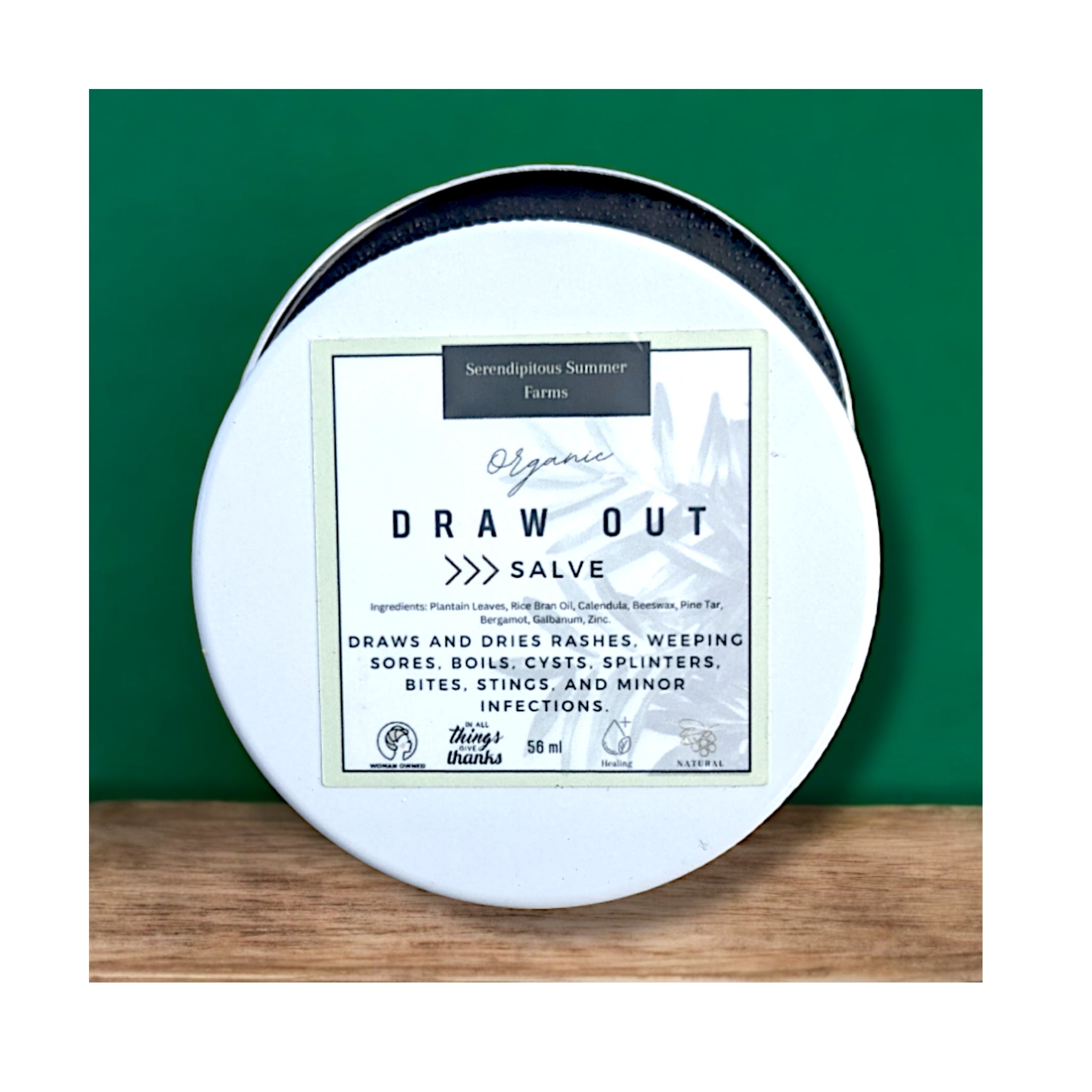 SSF- Drawing Salve Ointment Handmade with Organic Ingredients. Drawing Ointment-Pulls and Dries Cysts, Boils, Stings, Rashes, and Infection.