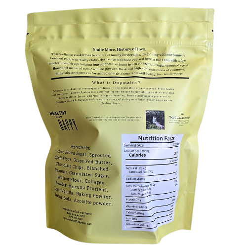 SSF Organics- JOYS- The Smile More Cookie - Organic Wellness Cookies | Bone Broth Collagen | Natural Dopamine | Sprouted Spelt Flour | 4 Pk.