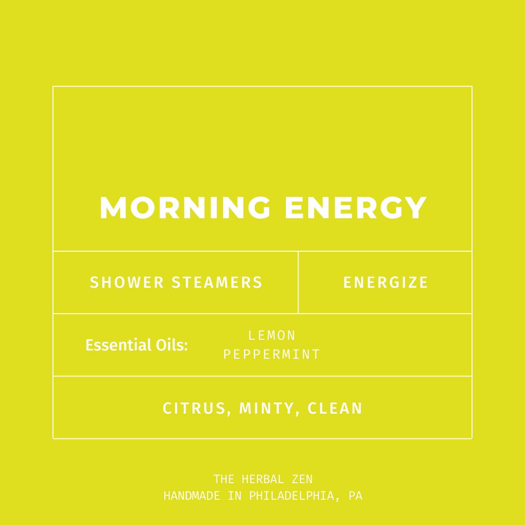 Herbal Zen | MORNING ENERGY 2PK. | Aromatherapy Shower Steamers | Handmade | Soothe. Heal. Restore.