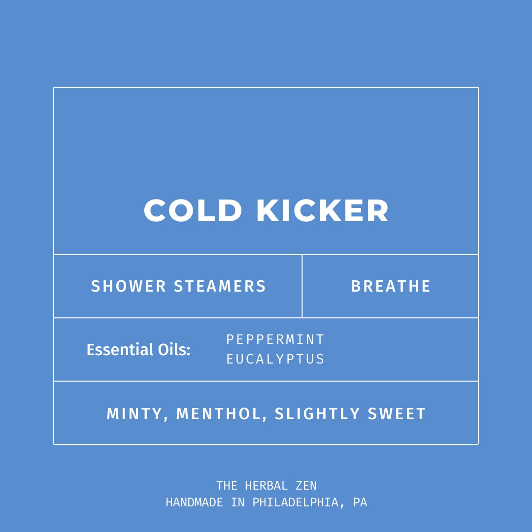 Herbal Zen | COLD KICKER 2PK. | Aromatherapy Shower Steamers | Handmade | Soothe. Heal. Restore.