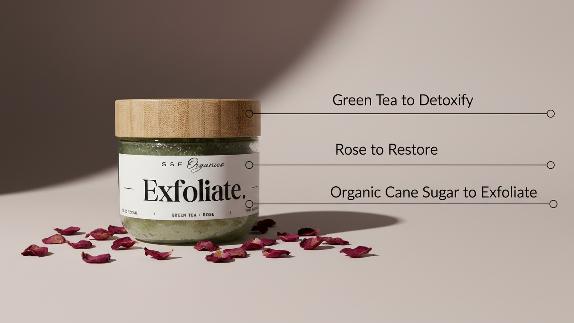 Detoxifying & Exfoliating Body Scrub | Green Tea + Rose | Gentle Body Polish for Soft, Smooth Skin, Made Without Sulfates, 10 oz