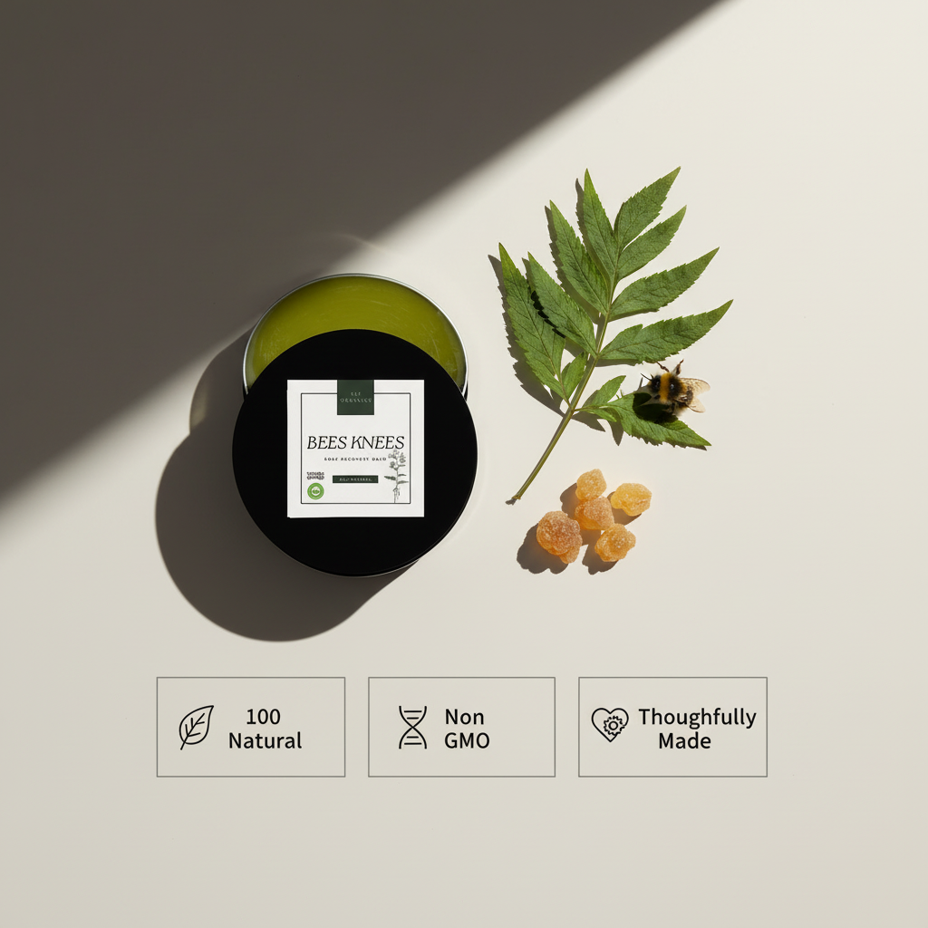 Serendipitous Summer Farms SSF Organics-The Bees Knees- Knee Recovery Ointment- Post Surgery and Injury Heal Balm for Knees, Joints, Mucsles. 4oz.