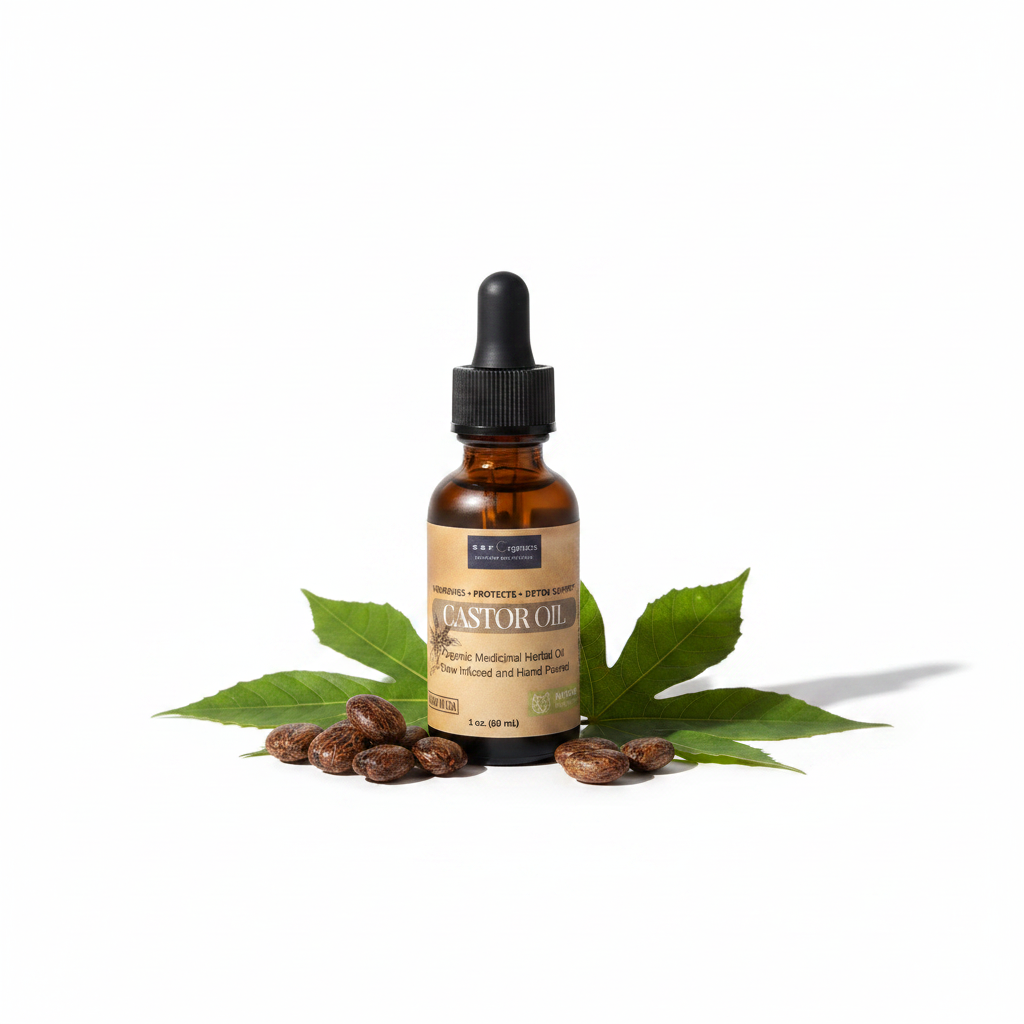 Organic Castor Oil - Glass Bottle - Nourishing Treatment for Hair and Skin - Eyelash Serum for Eyelashes, Brows, Castor Oil Packs - Cold Pressed, Hexane Free, Vegan