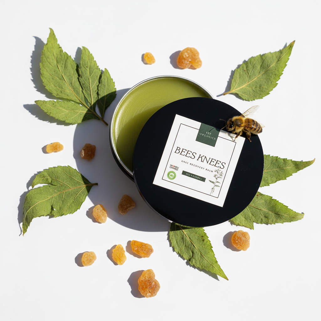 Serendipitous Summer Farms SSF Organics-The Bees Knees- Knee Recovery Ointment- Post Surgery and Injury Heal Balm for Knees, Joints, Mucsles. 4oz.