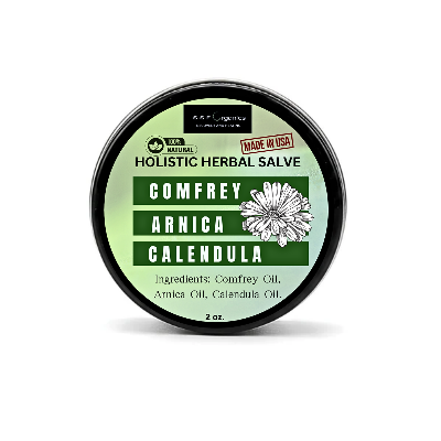 SSF organics comfrey arnica calendula salve ointment for skin, muscle and joint cooling and numbing for relief